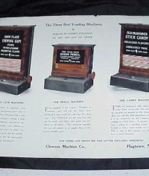 Rare Clawson Vending Machine Flyer c1917