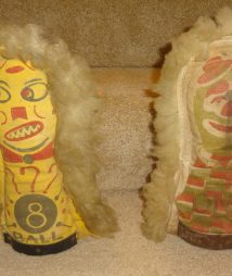 Pair of Antique Circus Carnival Knock Down Punk Dolls doubled sided