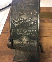 Antique Oak Case Wood Coin Cigar Vending EST. 1883 Trade Stimulator