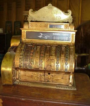 Rare Brass Cash Register 9-Drawer Model