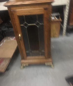 Vintage Oak Slot Machine Stand